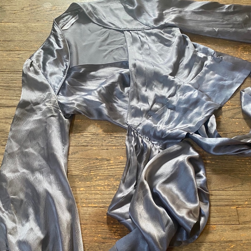 Dark Silver DvF wrap top